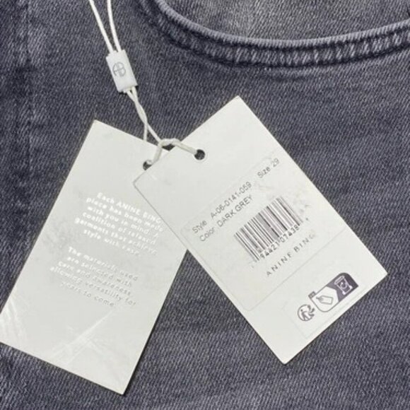 NEW ANNIE BING Womens Jeans washed Black Size 29 High Rise Skinny Slim Denim - Picture 6 of 9